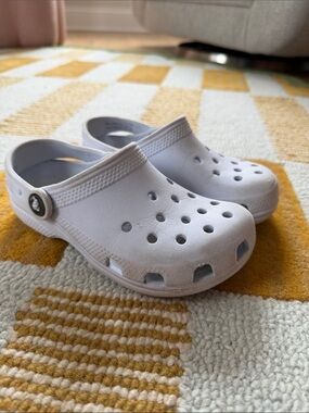 Crocs waterproof light violet clogs size kids 12